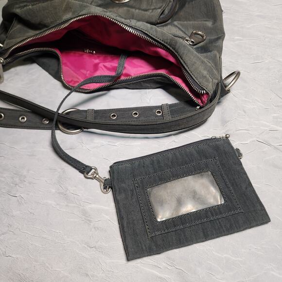 Baggallini Multi Sectional Multi Pocket Nylon Detachable Strap Bag Gray - Picture 7 of 11